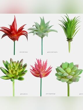 6pc Artificial Lifelike Succulent Plant Set